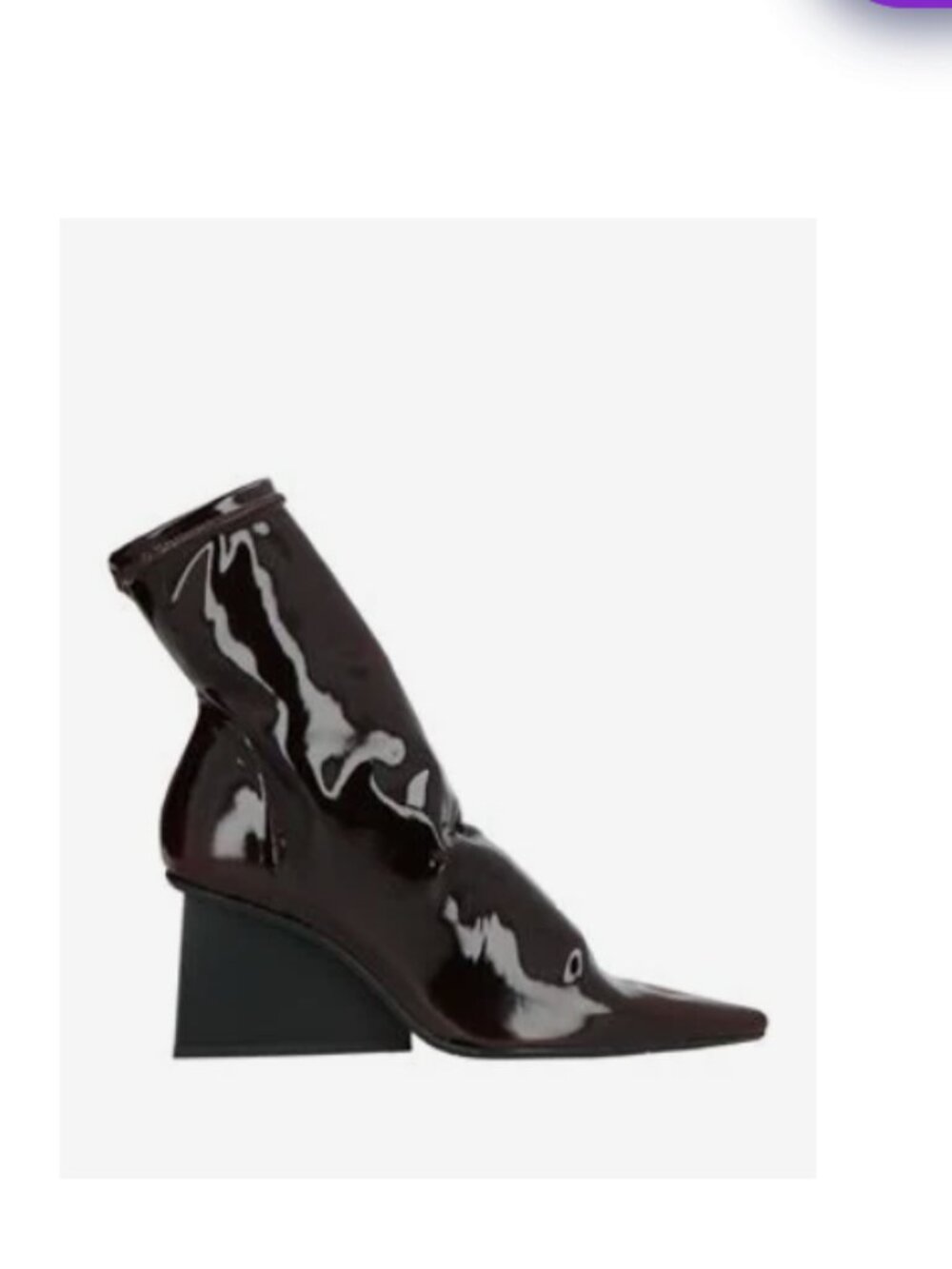 RAS Patent Pointed-Toe Mid-Calf Boots in Dark Burgundy Size 39